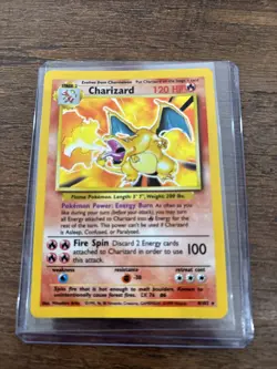 Base Set Holographic Charizard Pokemon Card # 4/102 Rare 1999 Wizards NM P - Image 2