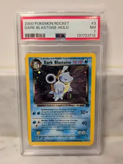 Pokemon 2000 Dark Blastoise Holo Rare TCG Card 3/82 PSA 7 - Image 1