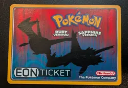 EON TICKET Pokemon Ruby & Sapphire E-Reader Card GBA RARE AUTHENTIC & E-Reader - Image 2
