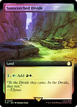 Sunscorched Divide FOIL EXTENDED - 0445 - Rare - Fallout PIP MTG - Image 1