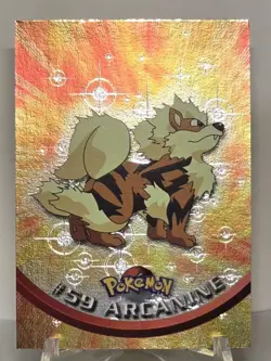 1999 Pokemon Topps Arcanine #59 TV Animation Edition HOLO FOIL Black Label NM/M - Image 1