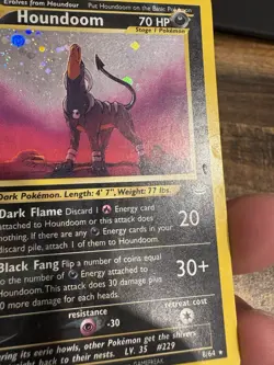 Pokemon TCG Houndoom Neo Revelation Holo Card 8/64 Unlimited Rare HP - Image 3
