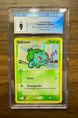 Pokemon Bulbasaur EX Crystal Guardians Reverse Holo 45/100 MINT CGC 9 - Image 1