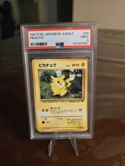 1997 Pocket Monsters Cardass #025 Pikachu Prism PSA 9 - Image 1