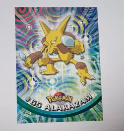 Topps Pokemon Alakazam #65 1999 TV Animation Edition Non Holo Blue Logo NM - Image 1