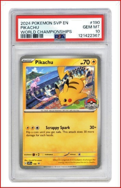 2024 Pokemon SVP EN Pikachu World Championships #190 GEM MINT 10 - Image 1