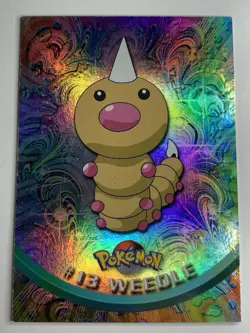 1999 Topps Pokemon TV #13 Weedle Rainbow Foil Blue Logo (Smooth) - Image 1
