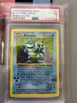 1999 Pokemon Base Set Shadowless Blastoise Holo 2/102 PSA 7 - Image 1