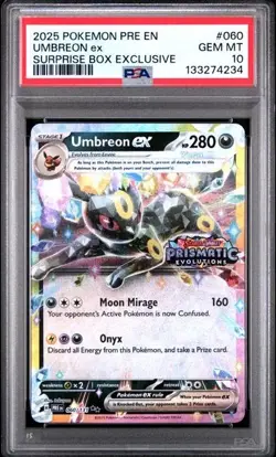 PSA 10 - 2025 Pokemon Prismatic Evolutions Suprise Box UMBREON EX #060 (4234) - Image 1