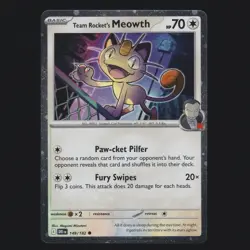 Team Rocket's Meowth 149/182 Cosmos Holo Promo Pokemon TCG NM 🔥 - Image 1