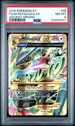 2015 Pokemon Xy Ancient Origins M Rayquaza EX #98 PSA 8 - Image 1