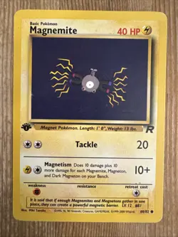 Magnemite 1st Edition 60/82 Common Team Rocket Pokemon Vintage HP 2000 WOTC - Image 1