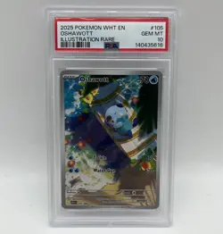 PSA 10 Oshawott 105/086 White Flare Illustration Rare - Pokemon TCG - Image 1