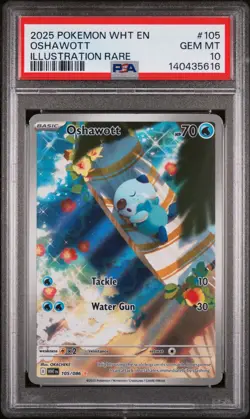 PSA 10 Oshawott 105/086 White Flare Illustration Rare - Pokemon TCG - Image 2