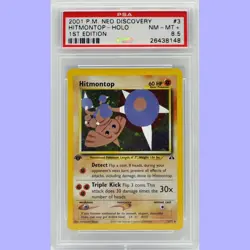 Pokemon 1st Edition Hitmontop Holo 3/75 Neo Discovery PSA 8.5 NM/Mint + - Image 1