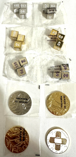 TCG Pokemon UPC Gold/Silver/White Coins Gold & Silver Damage Counter Dice #2 - Image 1