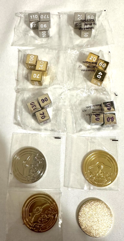 TCG Pokemon UPC Gold/Silver/White Coins Gold & Silver Damage Counter Dice #2 - Image 4
