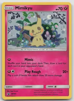 Mimikyu SM163 Holo Black Star Promo Pokemon Card LP Condition - Image 1