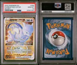 POKEMON CARD MEWTWO VSTAR SECRET RARE 86 POKEMON GO #86 GRADED PSA 10 GEM MINT - Image 2