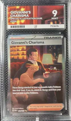 Pokemon 151 Giovanni's Charisma Special Illustration Card 204/165 - Ace 9 Mint - Image 1
