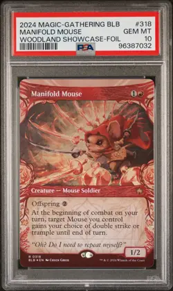 Manifold Mouse - #318 - Showcase Foil - Rare - MTG Bloomburrow - PSA 10 - Image 2