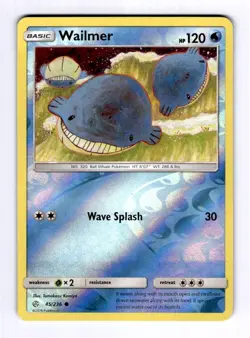 Wailmer SM - Cosmic Eclipse #45 (2019) Common Reverse Holo NM Pokemon - Image 1