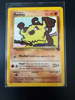 MANKEY 61/82 Team Rocket Pokemon Card LP-NM - Image 1