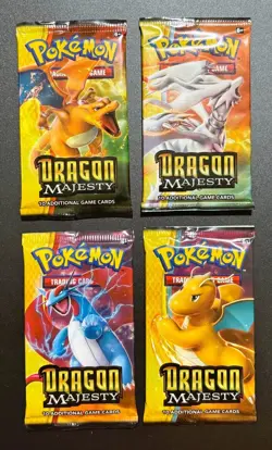 Pokemon TCG: Dragon Majesty Booster Packs (x4)-Complete Art Set- Sealed! - Image 1