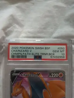 Pokemon Charizard V SWSH050 Champions Path ETB Black Star Promo PSA 10 Gem Mint - Image 2