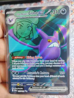 Pokemon Team Rockets Crobat EX 217/182 Ultra Rare Full Art Near Mint Condition - Image 1