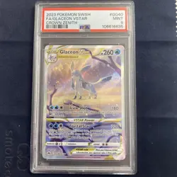 2023 POKEMON SWORD & SHIELD CROWN ZENITH #GG40 FULL ART/GLACEON VSTAR PSA 9 - Image 1