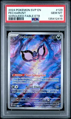 2024 POKEMON SVP EN-SV BLACK STAR PROMO #129 PECHARUNT PSA 10 - Image 1