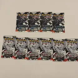 Pokemon 4 Black Flairs And 6 White Flare Booster Packs For Sale ( lot of 10) - Image 1