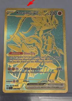 Pokemon Paldean Fates Koraidon Gold Full Art Secret Rare 245/091 MINT! - Image 1