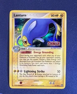 Pokemon Lanturn TCG Reverse Holo Rare Stamped Card 15/108 EX Power Keepers - Image 1