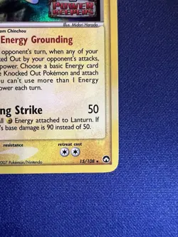 Pokemon Lanturn TCG Reverse Holo Rare Stamped Card 15/108 EX Power Keepers - Image 4