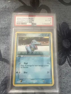 Pokemon Card Totodile 79/101 Reverse Holo EX Hidden Legends Foil LP 2004 PSA 6 - Image 1