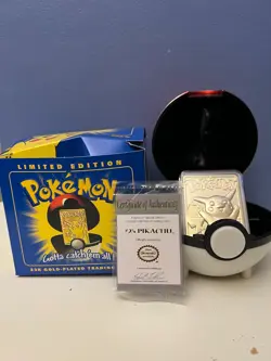 1999 Pokemon 23K Burger King Gold Plated Card in box - Pikachu - Image 2