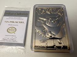 1999 Pokemon 23K Burger King Gold Plated Card in box - Pikachu - Image 3