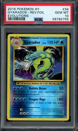 Pokemon Gyarados Reverse Holo 2016 XY Evolutions #34 PSA 10 Gem Mint - Image 1