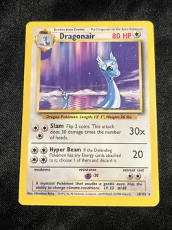 Pokemon TCG Dragonair Base Set 18/102 Regular Unlimited Rare LP (1A) - Image 1