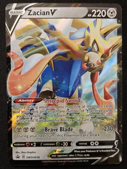 Zacian V SWSH018 SWSH Black Star Promos Extended Art Holo Pokemon TCG 2020 NM - Image 1