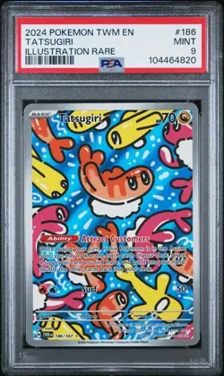 Pokemon Twilight Masquerade- TATSUGIRI - ILLUSTRATION RARE - 186/162 - PSA 9 - Image 1