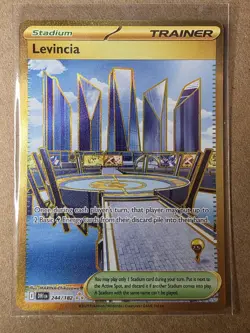 Levincia 244/182 Destined Rivals Gold Hyper Rare Holo Pokemon TCG Card NM - Image 1