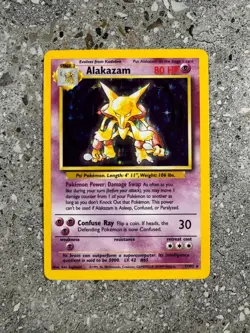 Pokemon TCG Cards Alakazam 1/102 Base Set Holo Rare NM - Image 1