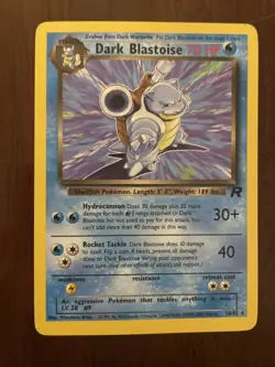 Pokemon Dark Blastoise TCG Card 20/82 MP Rare Non-Holo Unlimited - Image 1