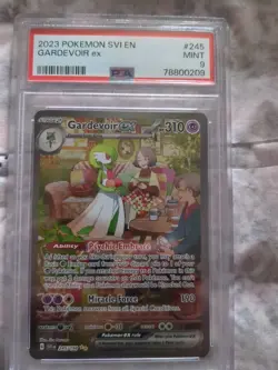 Gardevoir EX Holo Card 245/198 Scarlet Violet Base Set PSA 9. Lebal Error Card - Image 1