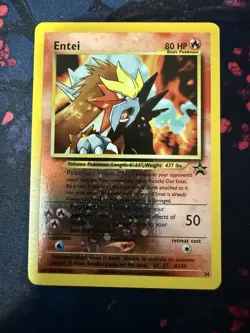 Entei #34 Black Star Promo Reverse Holo Rare Vintage Pokemon Card - NM - Image 1