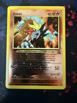 Entei #34 Black Star Promo Reverse Holo Rare Vintage Pokemon Card - NM - Image 5