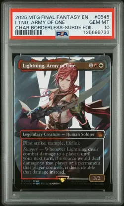 2025 MTG FINAL FANTASY #0545 LIGHTNING, ARMY OF ONE PSA 10 - Image 1